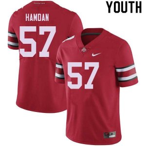 NCAA Ohio State Buckeyes Youth #57 Zaid Hamdan Red Nike Football College Jersey YJZ4545SW